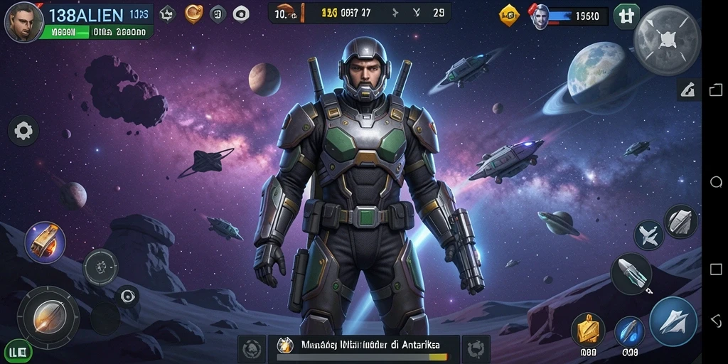 Screenshot 138ALIEN menampilkan gameplay seru di luar angkasa.