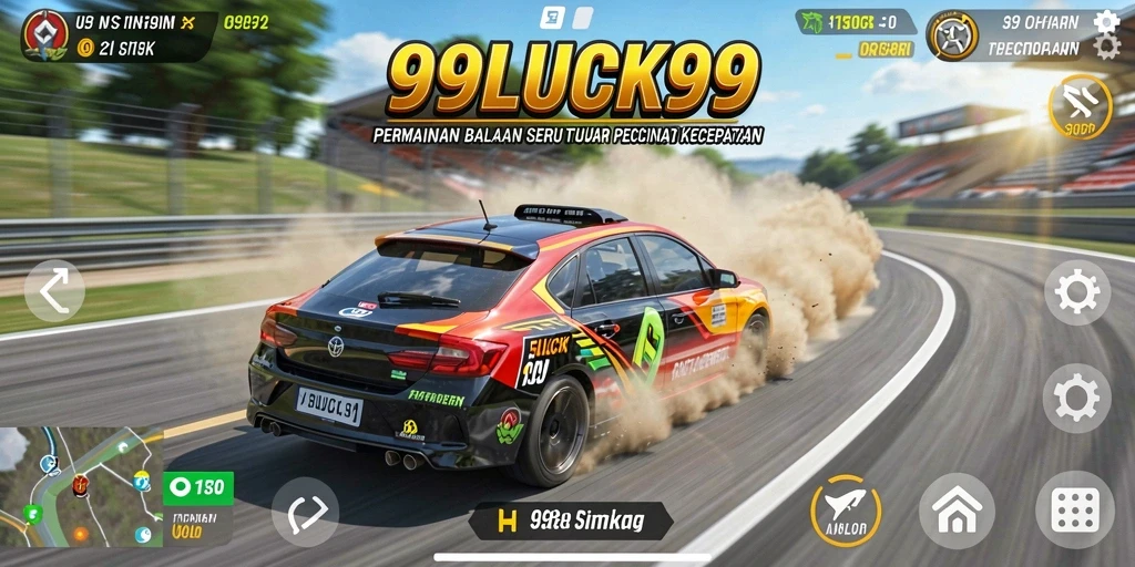 Tampilan menakjubkan dari gameplay balapan di 99LUCK99.