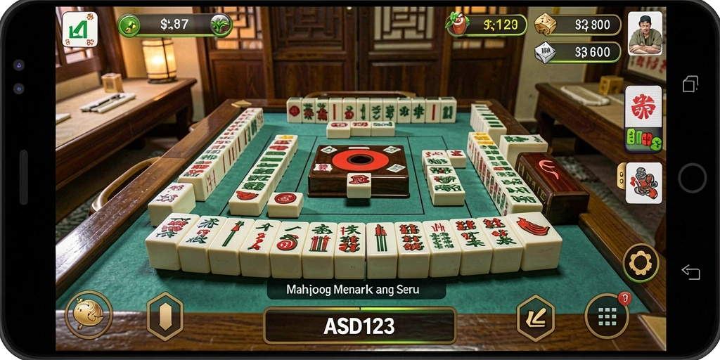 Screenshot menunjukkan gameplay seru dan menantang di ASD123 Mahjong.