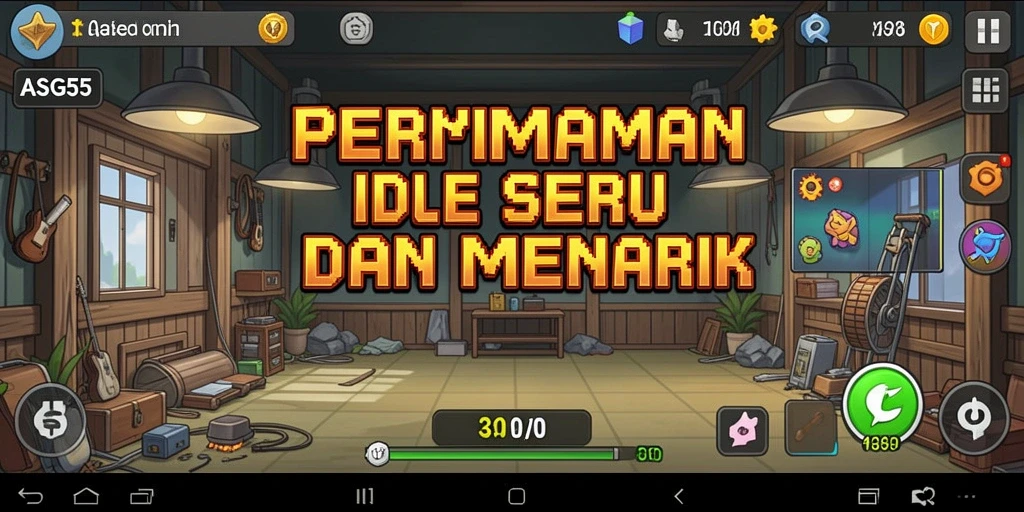 Screenshot ASG55 menunjukkan gameplay Idle yang adiktif dan menawan.