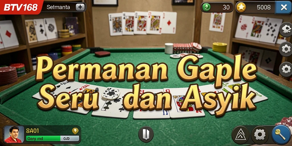 Screenshot gameplay BTV168 menampilkan suasana seru permainan Gaple.