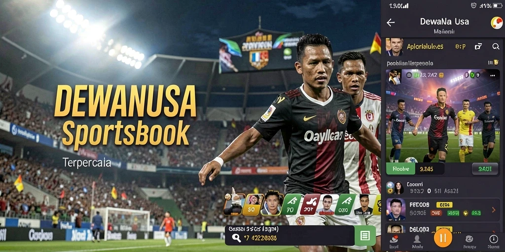 Tampilan aplikasi DEWANUSA dengan antarmuka taruhan olahraga.