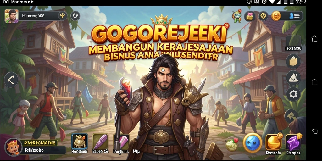 Tangkapan layar gameplay GOGOREJEKI dengan tampilan bisnis yang ramai.