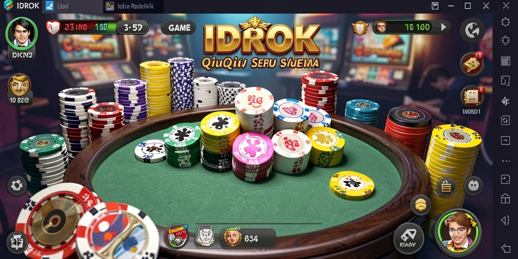 Screenshot utama IDROK menampilkan aksi seru permainan QiuQiu.