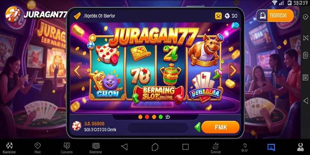 Tampilan gameplay Slot yang seru dan mengasyikkan di JURAGAN77.