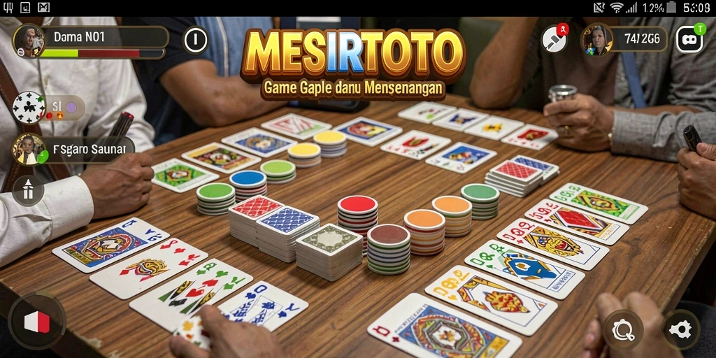Tampilan gameplay seru dalam MESIRTOTO dengan suasana Gaple.