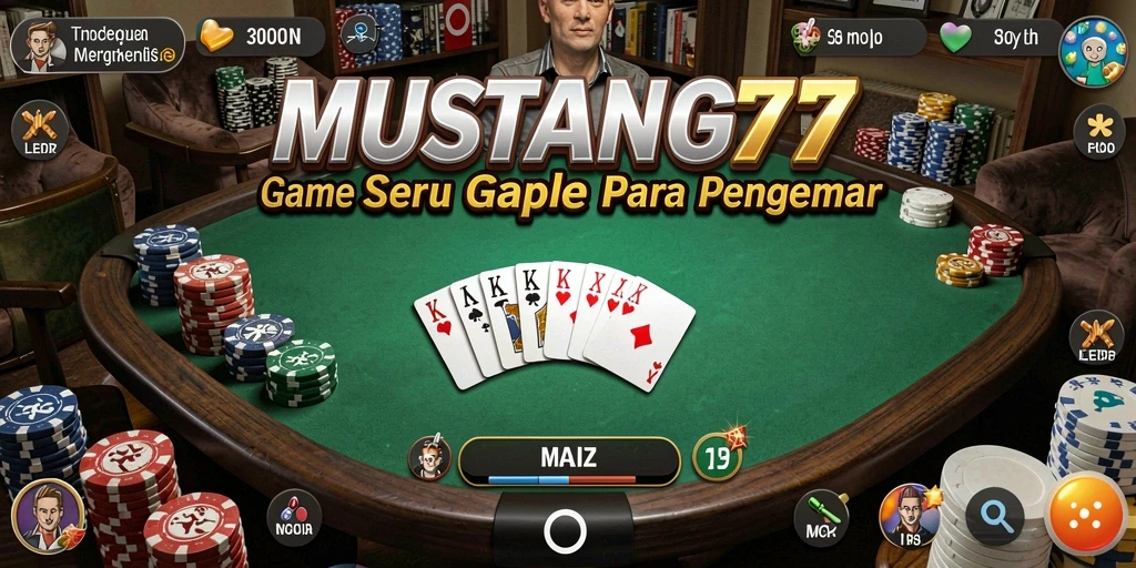 Tampilan gameplay seru dengan kartu Gaple di MUSTANG77.