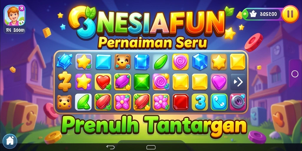 Screenshot gameplay NESIAFUN dengan momen seru mencocokkan objek.