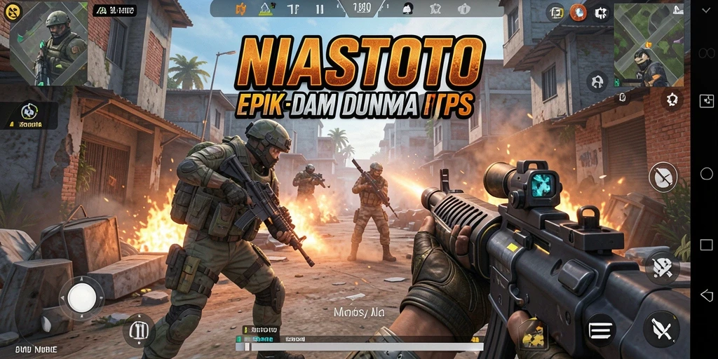 Screenshot utama NIASTOTO dengan aksi tembak-menembak yang mendebarkan.