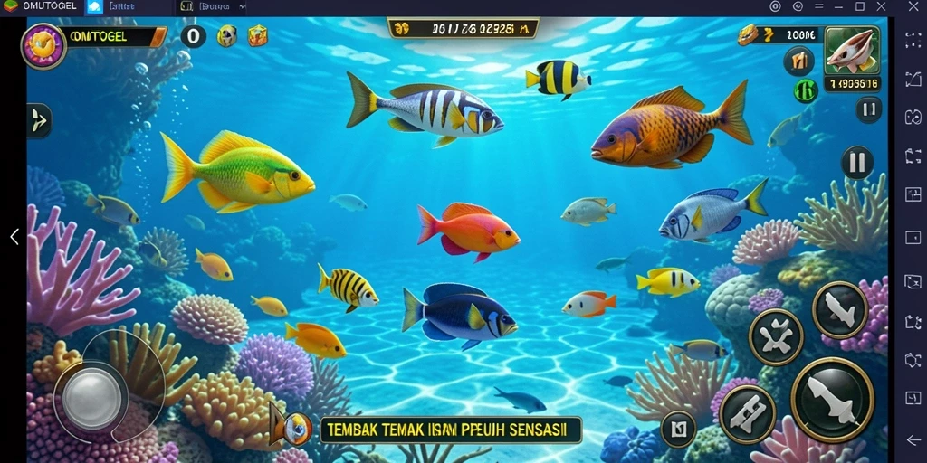 Tampilan gameplay seru dari game Tembak Ikan OMUTOGEL.