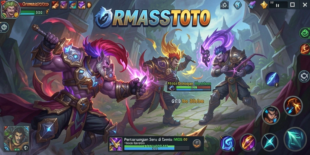 Tampilan gameplay seru di arena ORMASSTOTO MOBA.