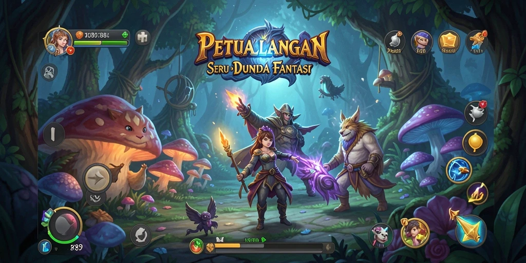 Screenshot gameplay RR89 menampilkan aksi seru dan dunia fantasi yang menakjubkan.