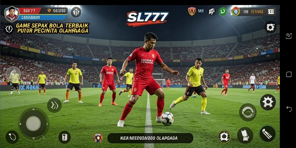 Tampilan gameplay realistik dari SL777 dalam pertandingan sepak bola.