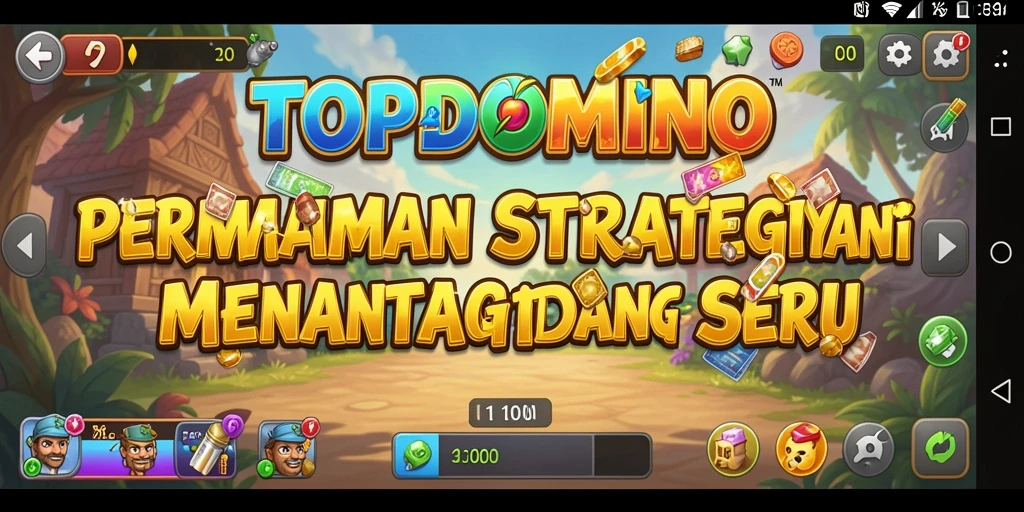Screenshot yang menunjukkan gameplay menegangkan di TOPDOMINO.